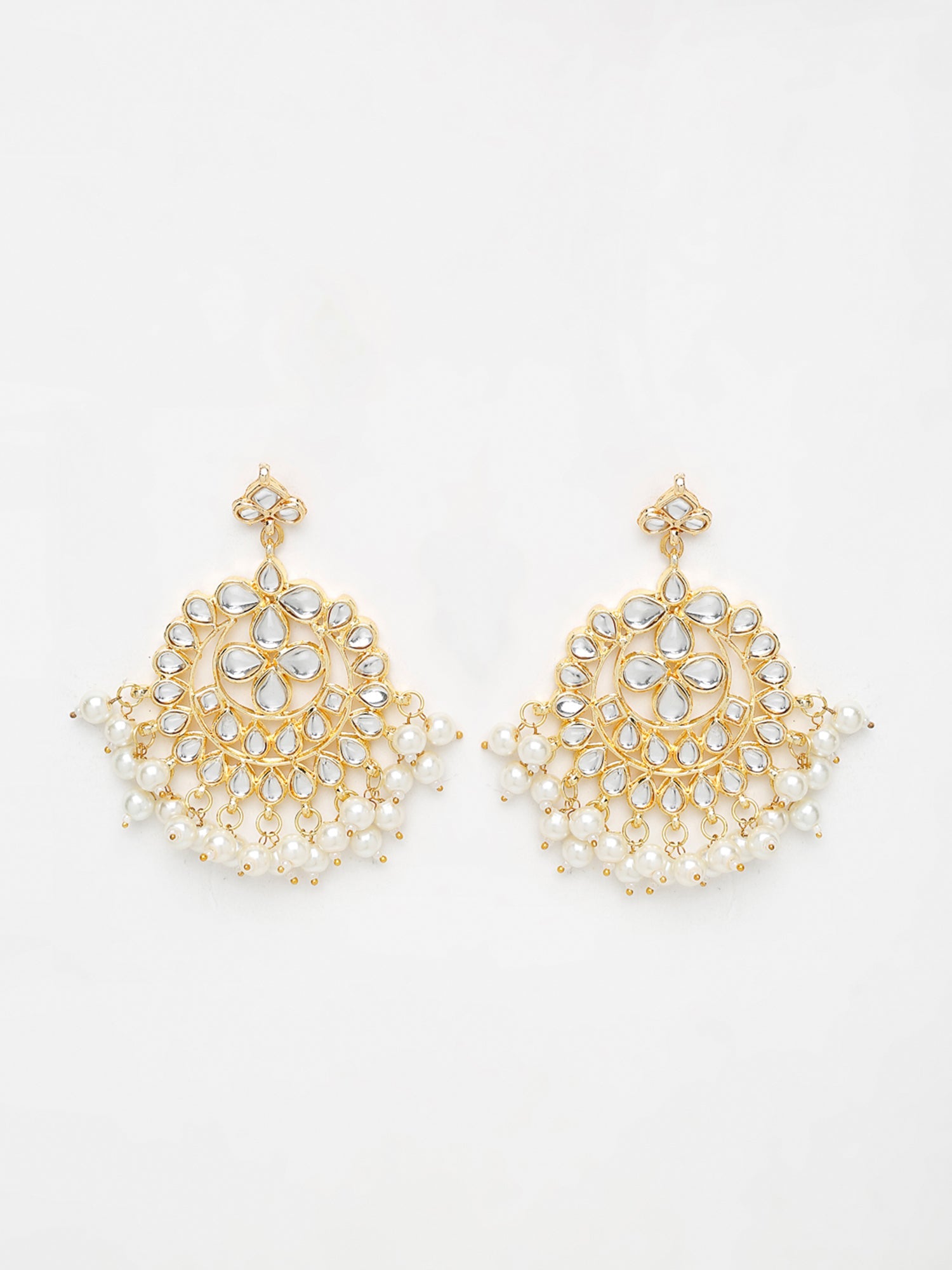 Kundan & Pearl Earrings - Ruby Raang - Distacart