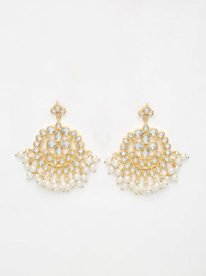 Kundan & Pearl Earrings - Ruby Raang - Distacart