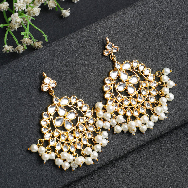 Kundan & Pearl Earrings - Ruby Raang - Distacart
