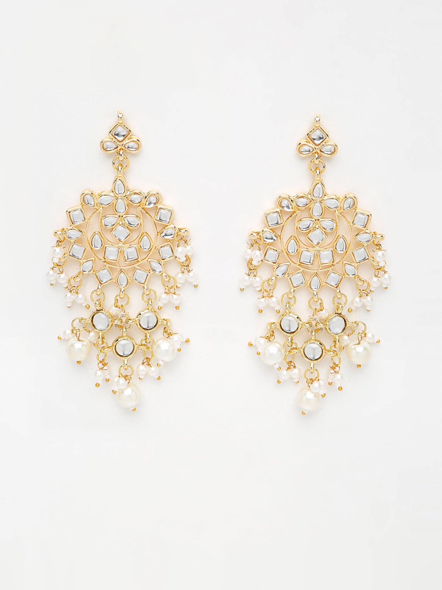 Kundan & Pearl Earrings - Ruby Raang - Distacart