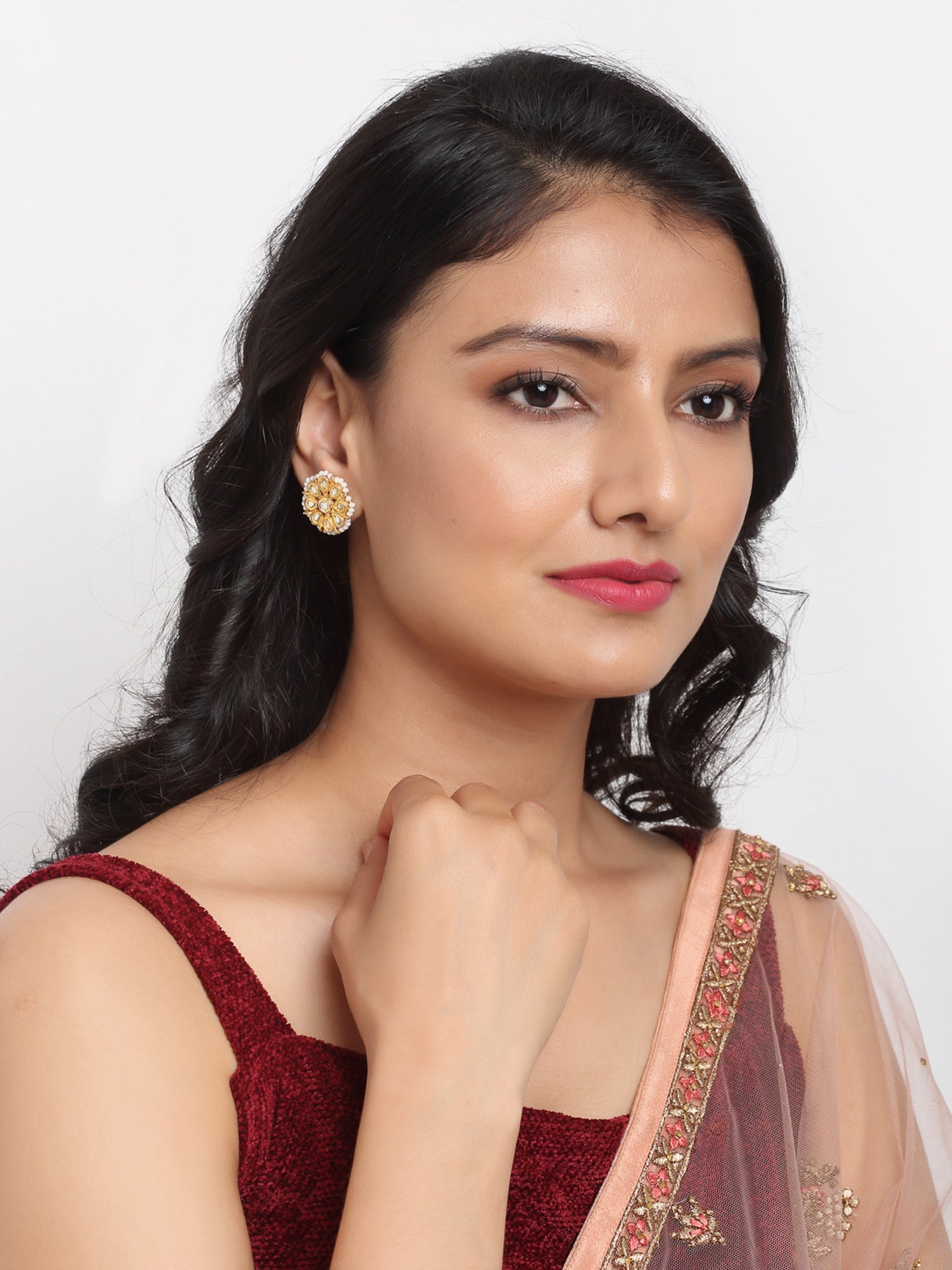 Kundan Studs - Ruby Raang - Distacart