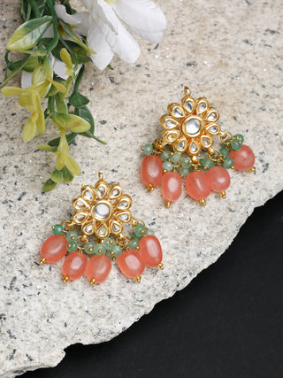 Stone Kundan Earrings - Ruby Raang - Distacart