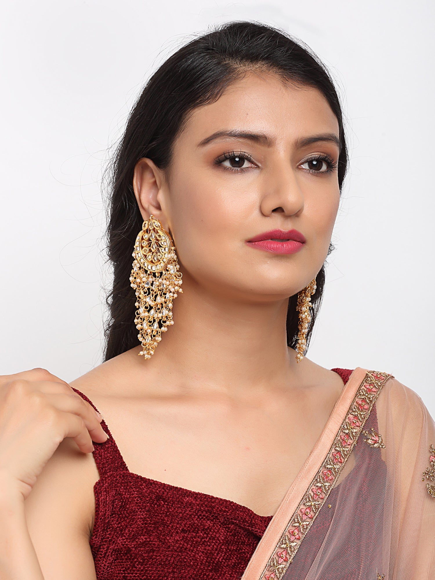 Kundan Earrings - Ruby Raang - Distacart