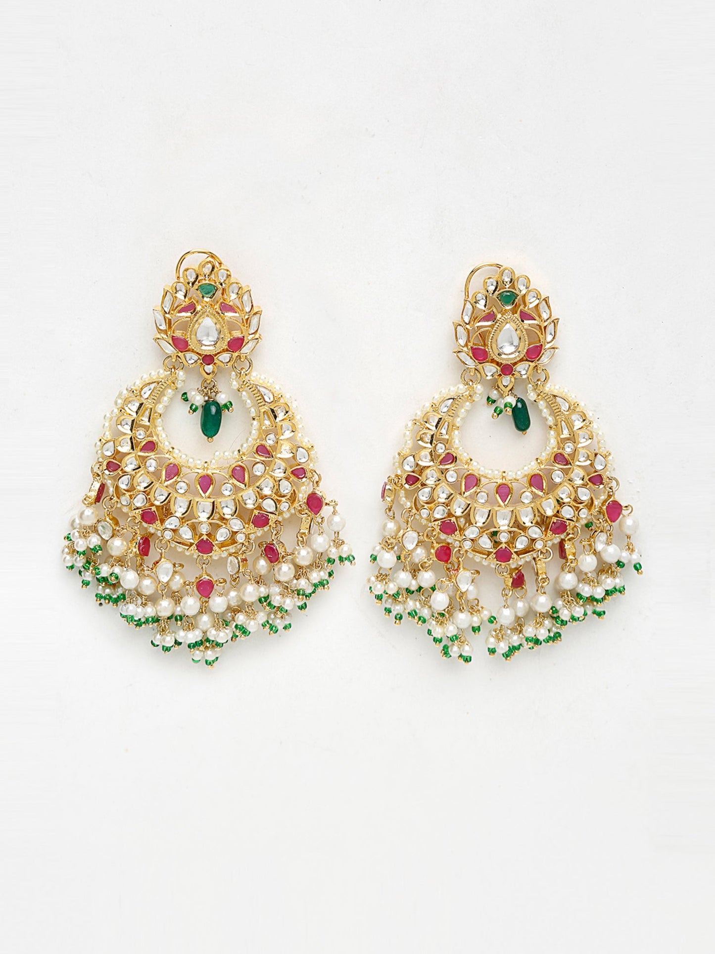 Kundan Multi Stone Earrings - Ruby Raang - Distacart