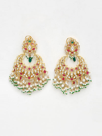 Kundan Multi Stone Earrings - Ruby Raang - Distacart