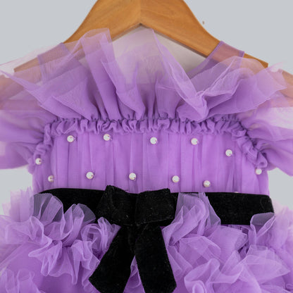 Pink Cow Fashions Purple Frilled Dress - Distacart