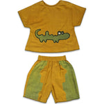 Thumbnail for Mhyssa Nero Half Sleeve Yellow T-shirt with Shorts Set For Kids - Distacart