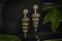 Thumbnail for Mominos Fashion Johar Kamal Peacock Design Golden Colour Earrings - Distacart