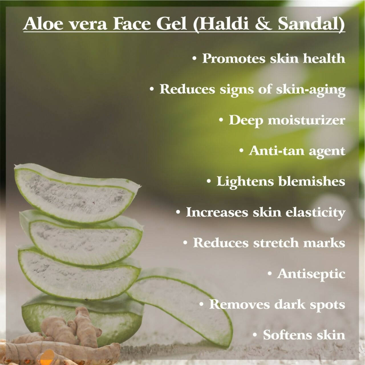 Nutriorg Aloevera Face Gel with sandal & Turmeric - Distacart