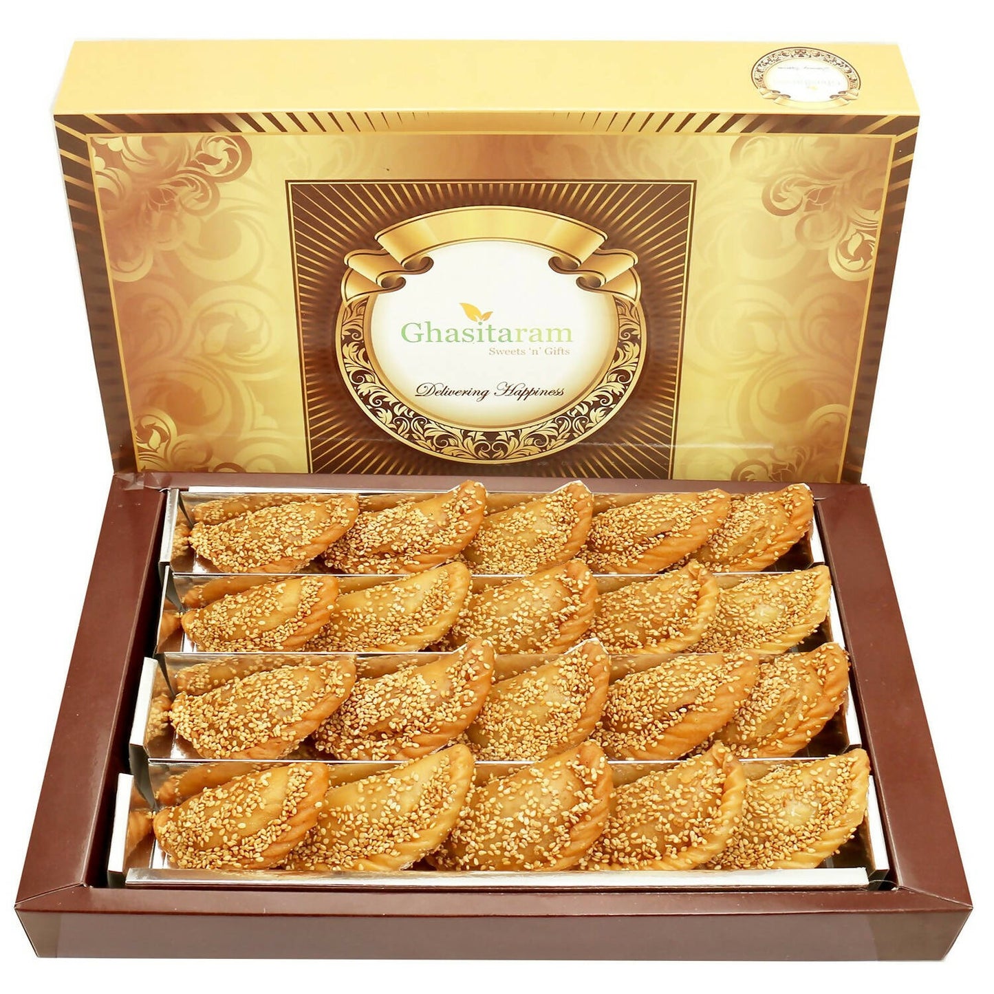 Ghasitaram Holi Sweets - Roasted Til/ Sesame Gujiya - Distacart