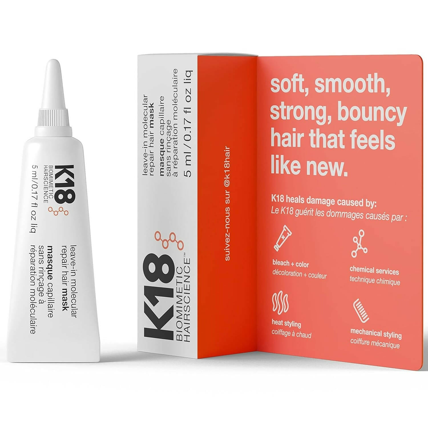 K18 Biomimetic Hairscience Leave-In Molecular Repair Hair Mask - Distacart