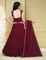 Thumbnail for Wedding Designer Maroon Georgette Kidswear Lehenga - Aaradhna - Distacart