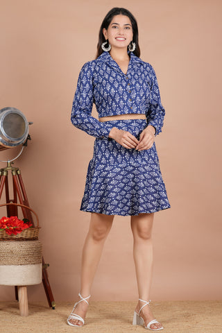 House of RP Women Indigo Cotton Print Co-Ords Sets - Distacart