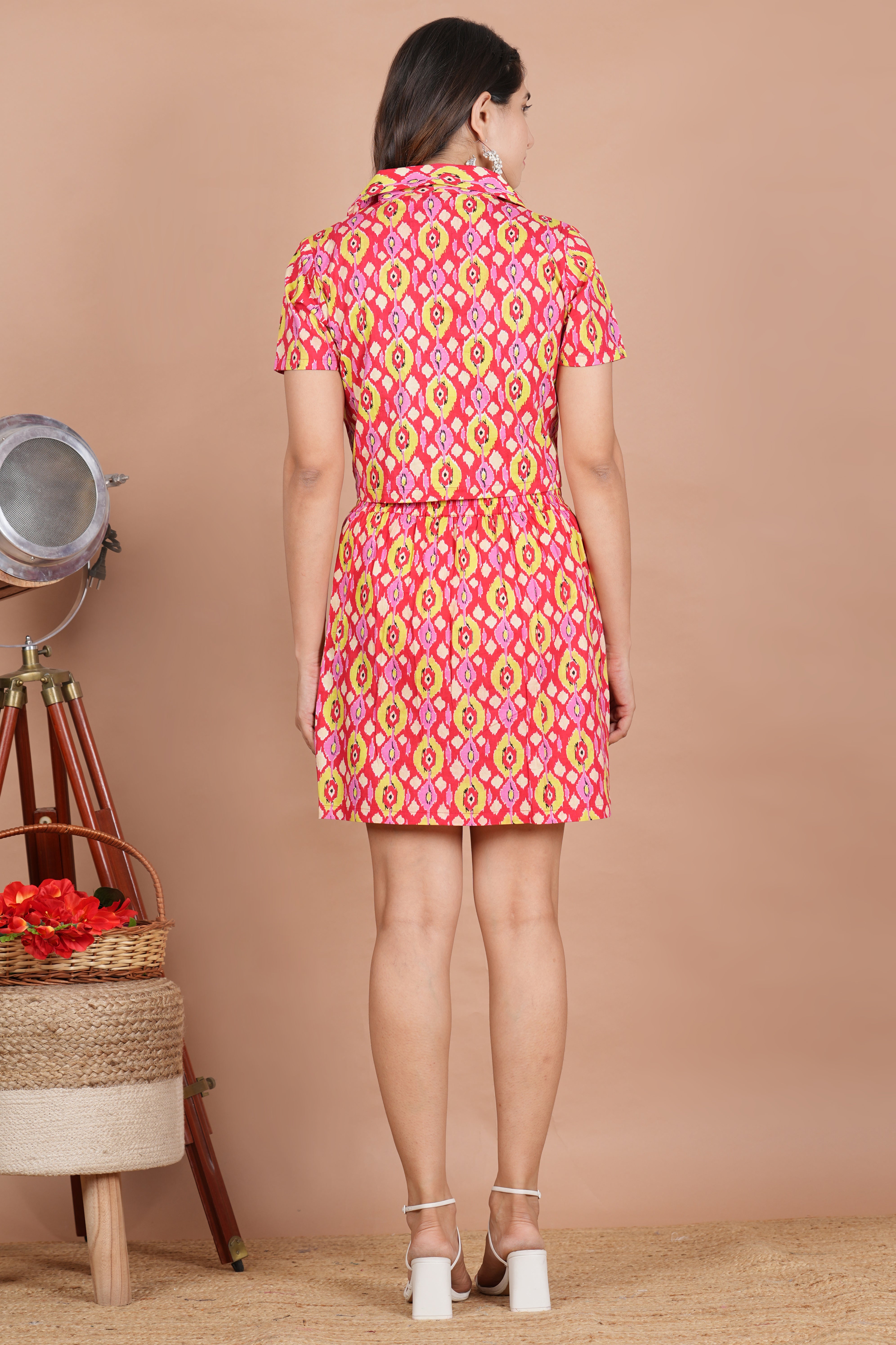 House of RP Women Red & Yellow Cotton Print Co-Ords Sets - Distacart