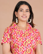 Thumbnail for House of RP Women Red & Yellow Cotton Print Co-Ords Sets - Distacart
