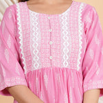 Thumbnail for House of RP Women Pink Rayon Naira Cut Emboridered & Printed Kurta & Pant Set - Distacart