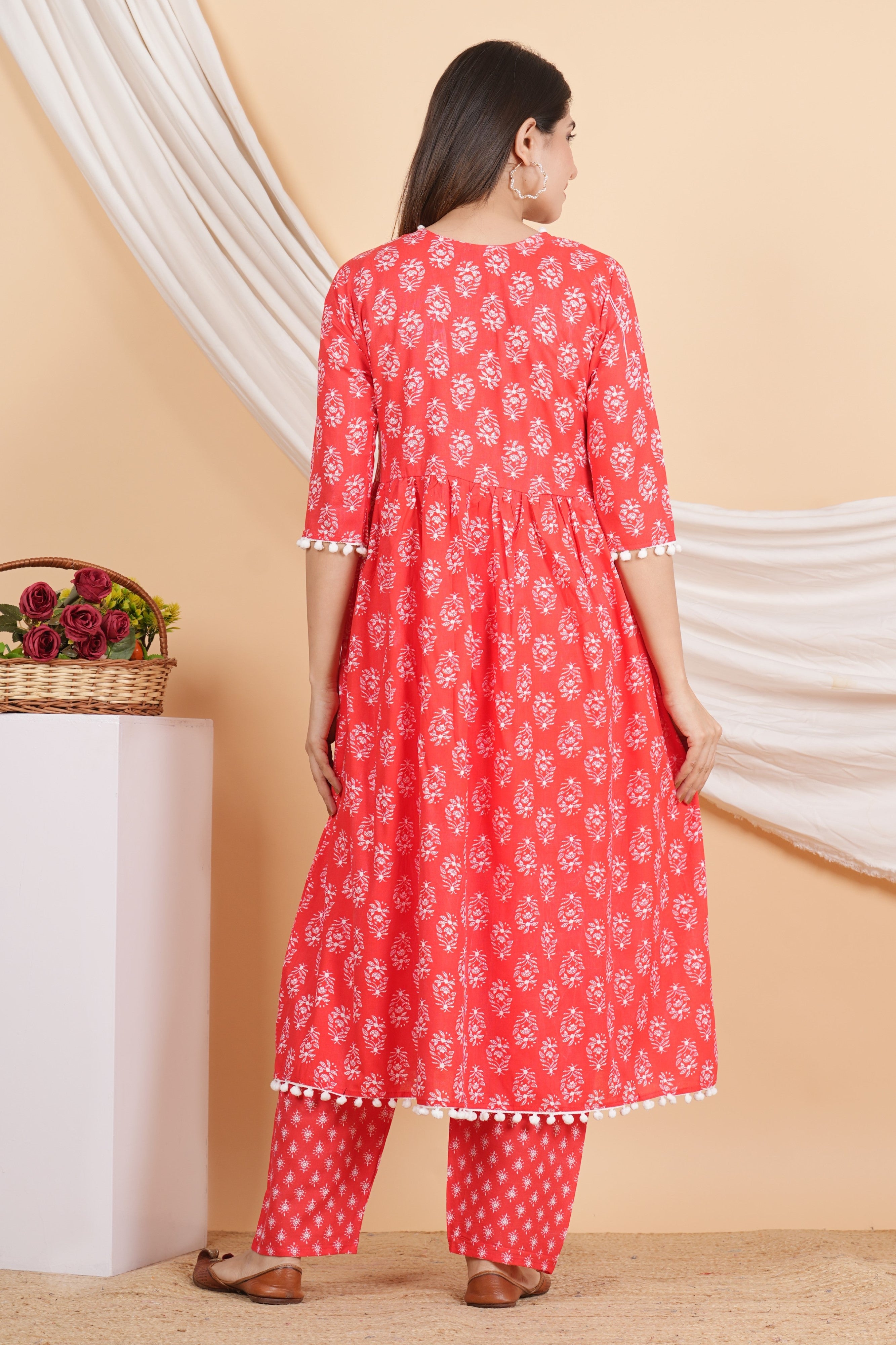 House of RP Women Red Rayon Embroidered Kurta, Pant & Dupatta Set - Distacart