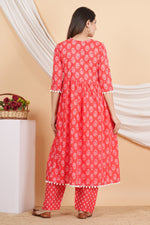 Thumbnail for House of RP Women Red Rayon Embroidered Kurta, Pant & Dupatta Set - Distacart