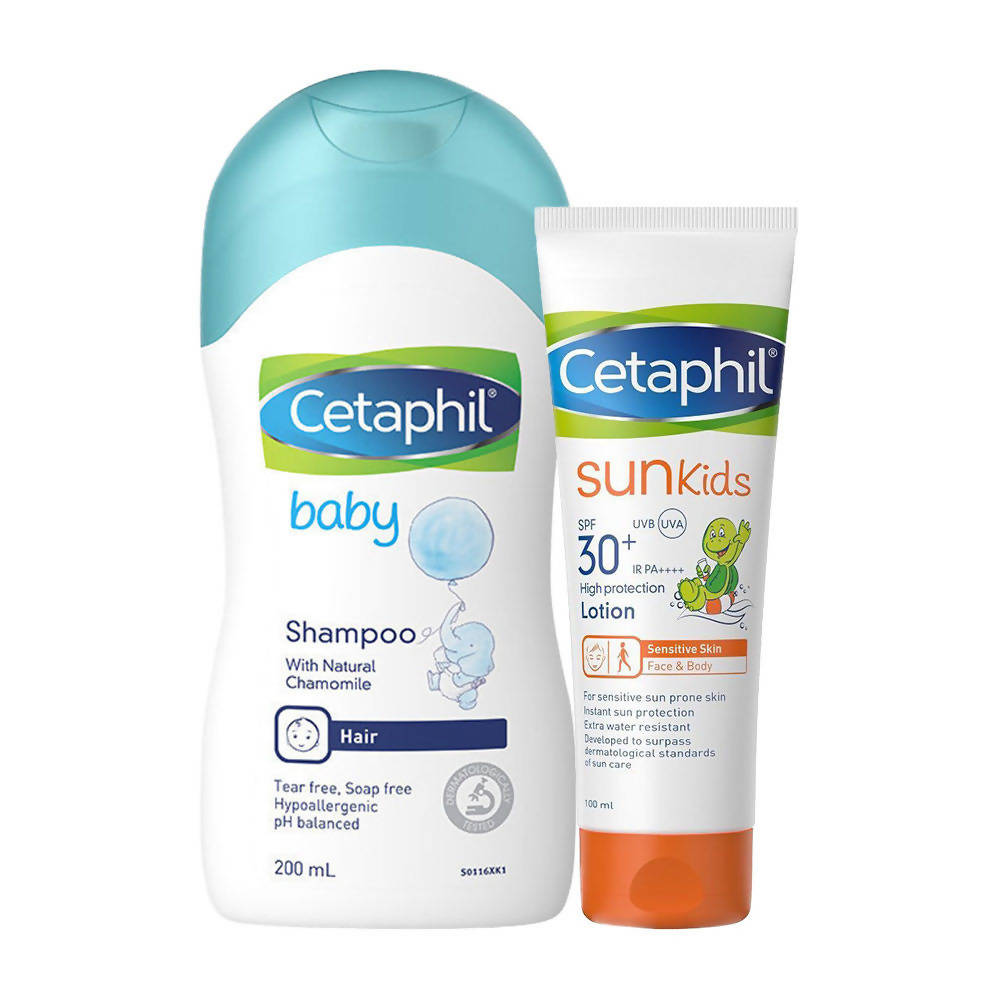 Cetaphil Baby Gentle Wash & Shampoo & Sun Kids SPF 30+ Combo