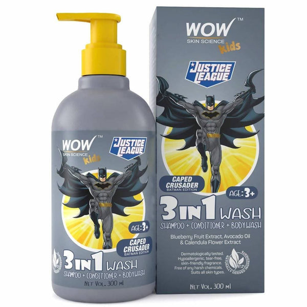 Wow Skin Science Kids 3 in 1 Wash - Caped Crusader Batman Edition - Distacart