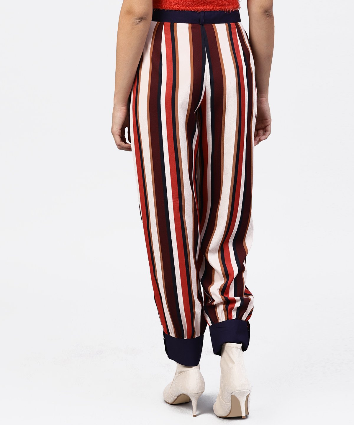 NOZ2TOZ Multi Printed Ankle Length Striped Trouser - Distacart