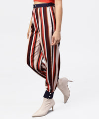 Thumbnail for NOZ2TOZ Multi Printed Ankle Length Striped Trouser - Distacart