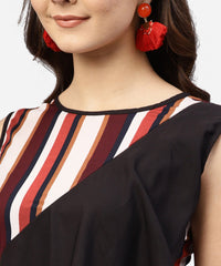 Thumbnail for NOZ2TOZ Multi Striped Sleeveless Dress With Round Neck - Distacart