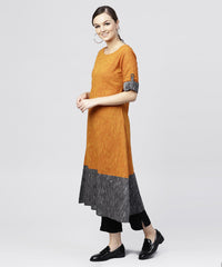 Thumbnail for NOZ2TOZ Multi Colored Kurta With Round Neck And 3/4 Sleeves - Distacart