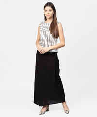 Thumbnail for NOZ2TOZ Black Ankle Length Cotton Straight Skirt - Distacart