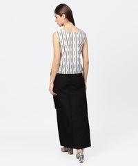Thumbnail for NOZ2TOZ Black Ankle Length Cotton Straight Skirt - Distacart