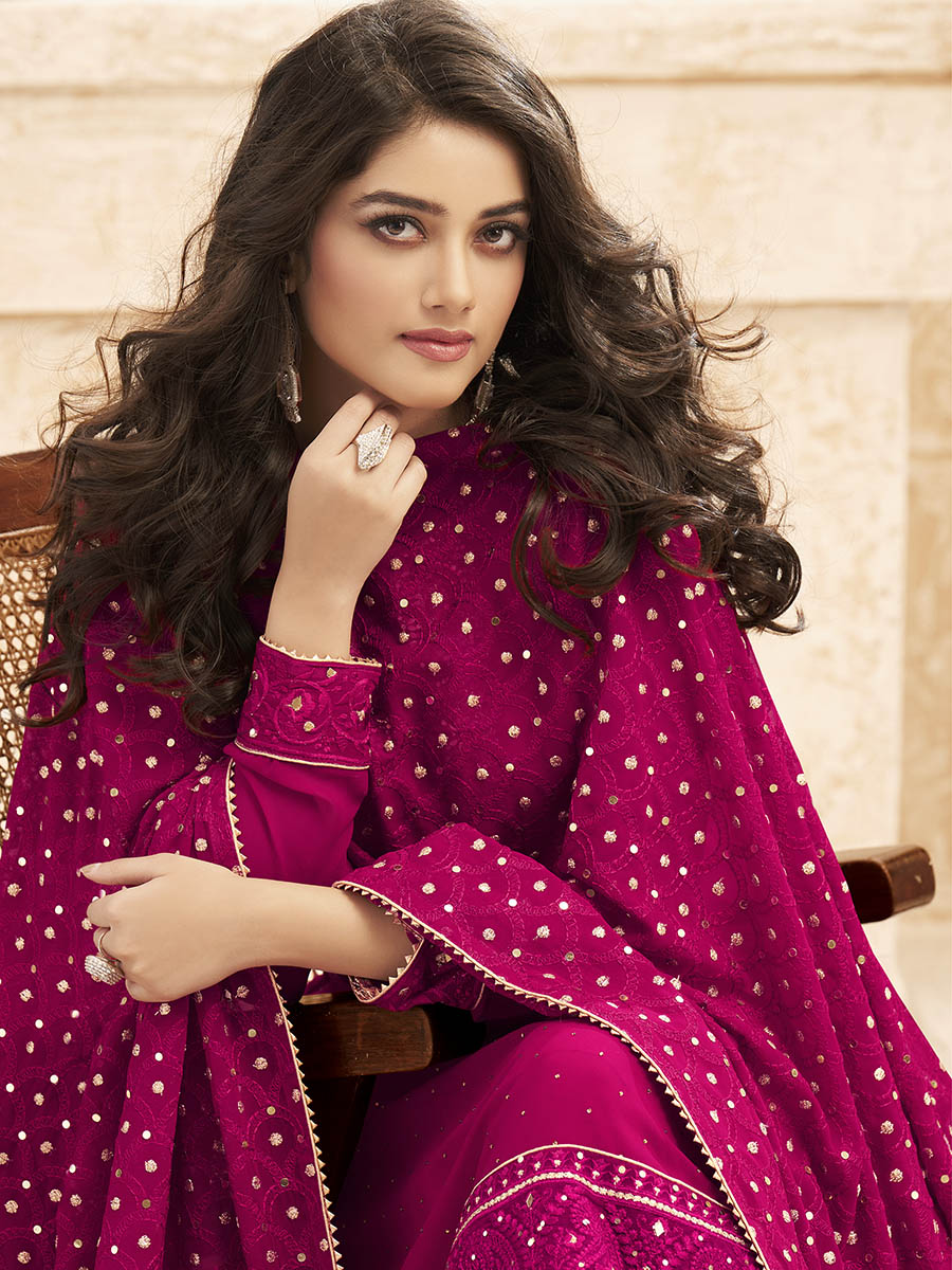 Myra Rani Emboidered Georgette Pant Style Suit - Distacart