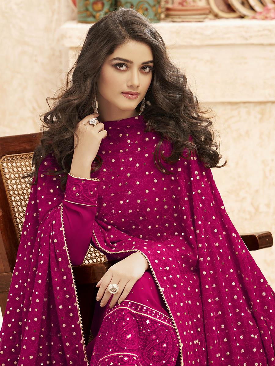 Myra Rani Emboidered Georgette Pant Style Suit - Distacart