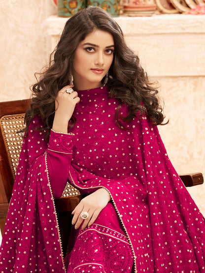 Myra Rani Emboidered Georgette Pant Style Suit - Distacart