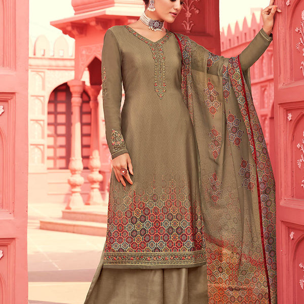 Myra Mehendi Digital Print French Crepe Palazzo Suit