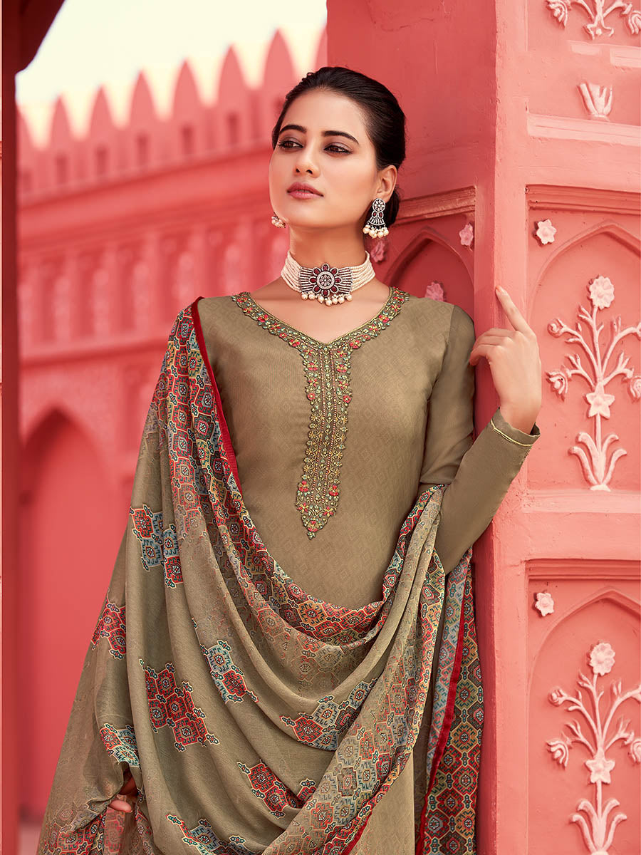 Myra Mehendi Digital Print French Crepe Palazzo Suit