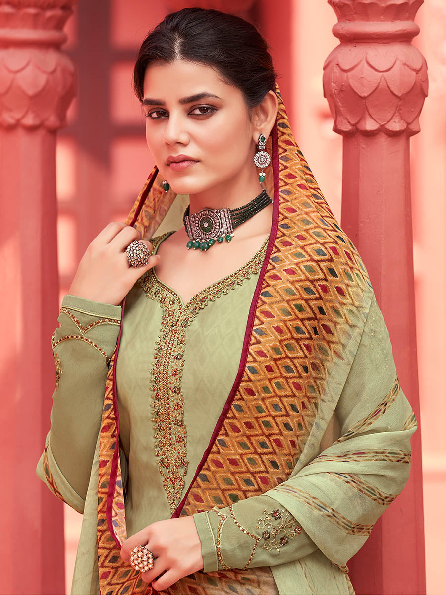 Myra Pista Digital Print French Crepe Palazzo Suit