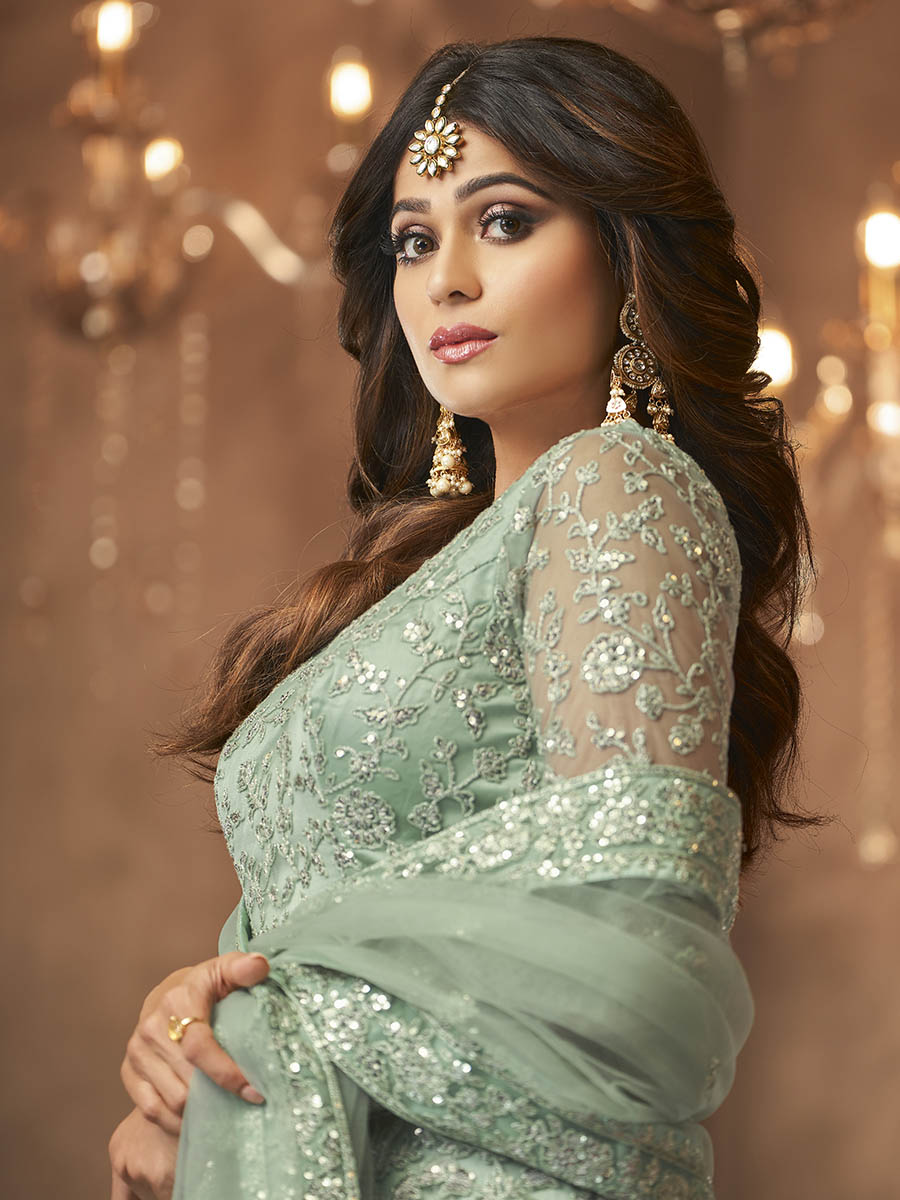 Myra Sea Green Heavy Embroidered Anarkali Suit - Distacart