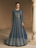 Myra Grey Georgette Embroidered Designer Suit - Distacart