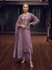 Myra Dusty Lilac Premium Silk Embroidered Suit - Distacart