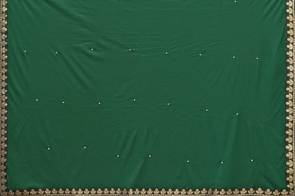 Vamika Goergette Silk Thread Work Green Bollywood Style Saree - Distacart