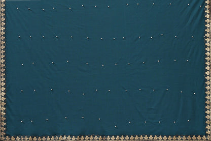 Vamika Goergette Silk Thread Work Rama Bollywood Style Saree - Distacart