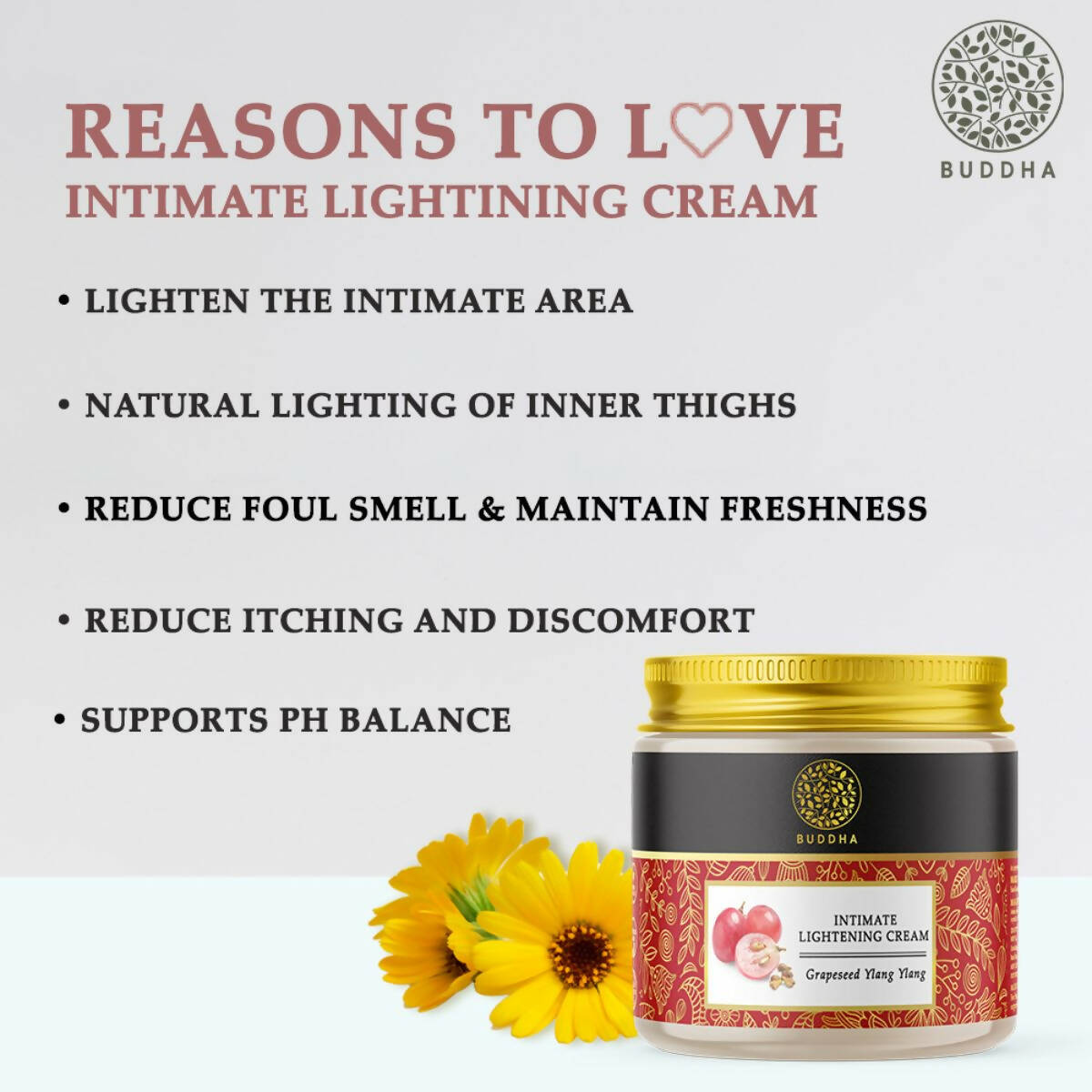 Buddha Natural Intimate Lightening Cream - for Lighten The Skin In Intimate Areas - Distacart
