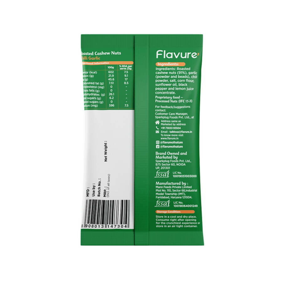 Flavure Roasted Cashew - Chilli Garlic - Distacart