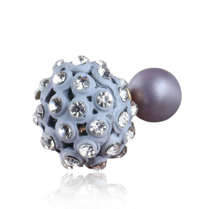 Trendoo Jewelry Gold Plated Stylish Fancy Grey Studs