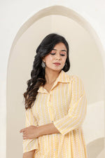 Thumbnail for Kaajh Women's Yellow Printed Cotton Co-ord Set - Distacart