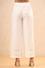 Thumbnail for Juniper Women White Rayon Solid Straight Palazzo - Distacart