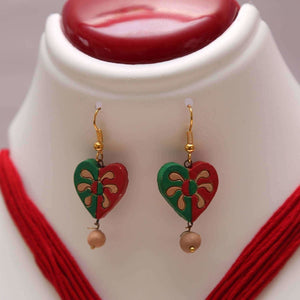 Terracotta Jewelry Multi color Heart Shape Jewelry Set