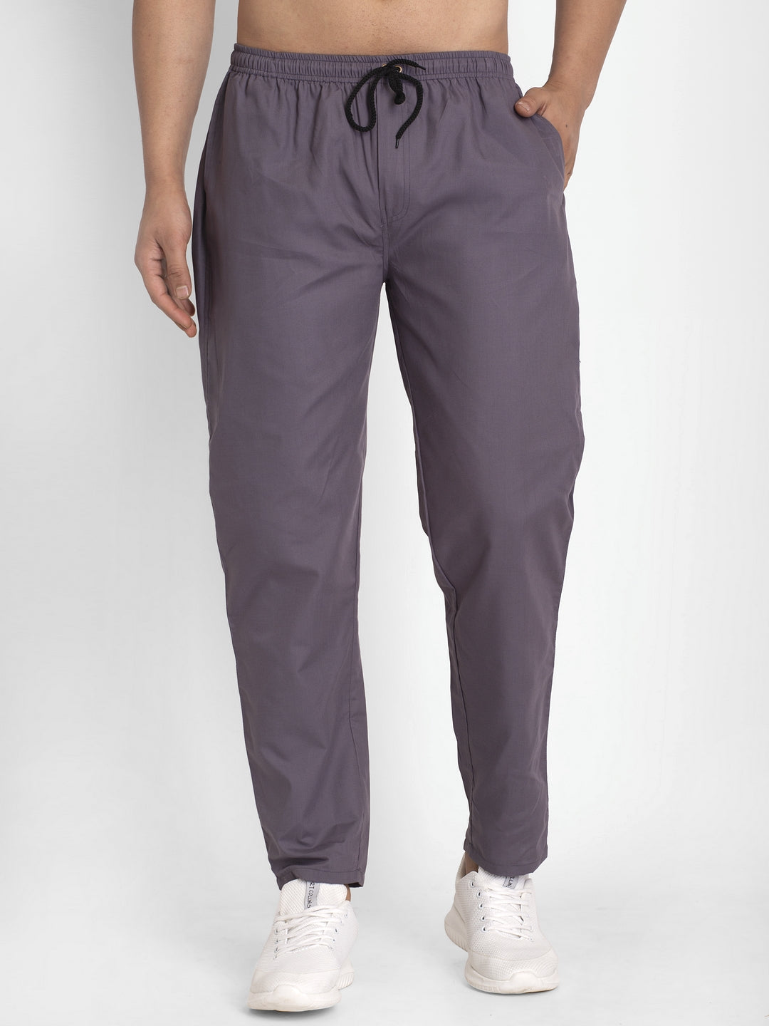 Jainish Men's Grey Solid Cotton Track Pants ( JOG 011Grey ) - Distacart