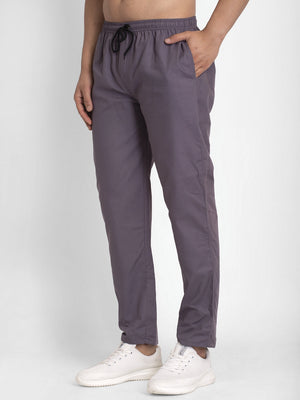 Jainish Men's Grey Solid Cotton Track Pants ( JOG 011Grey ) - Distacart