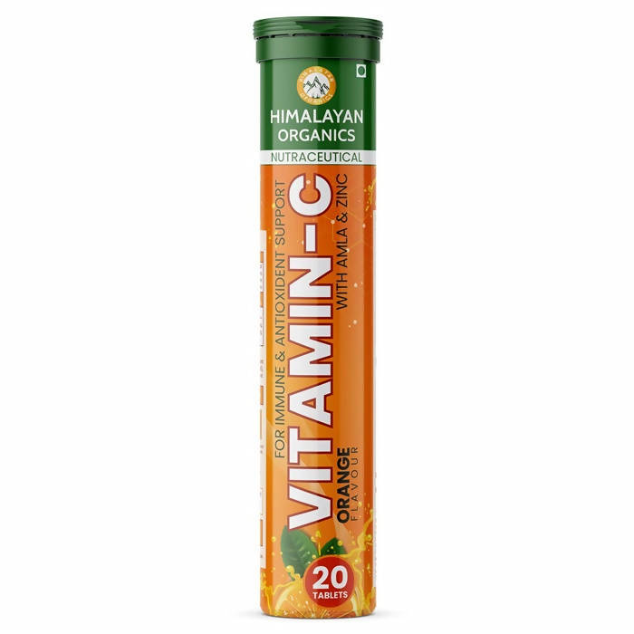 Himalayan Organics Vitamin-C Orange Flavour With Amla &amp; Zinc 20 Tablets